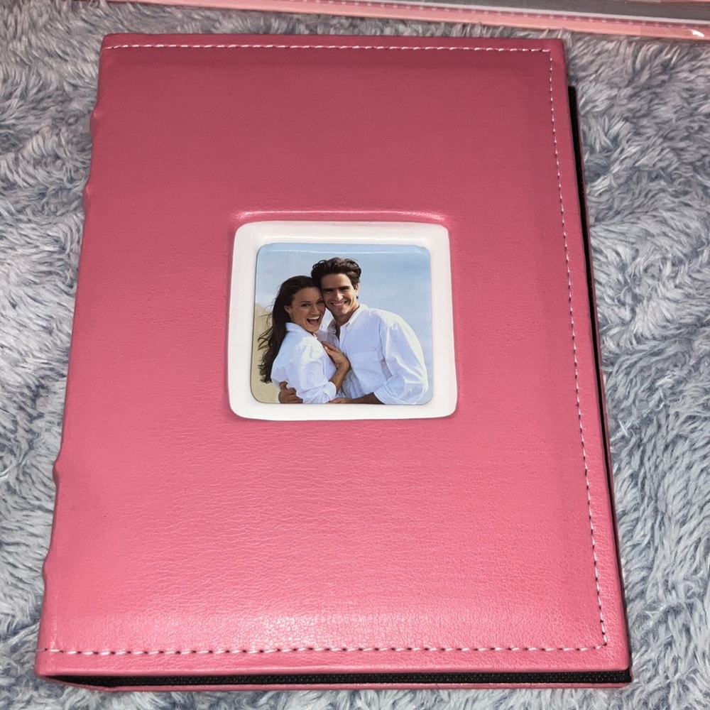 Pink leather Photo Album 50 pages 200 4x6 photos
